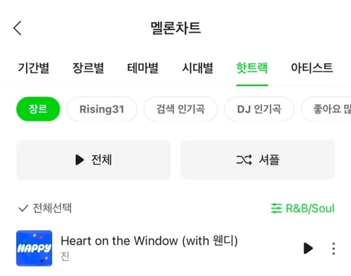 آهنگ Heart on the Window در رتبه 1 چارت MelOn’s Hot Track