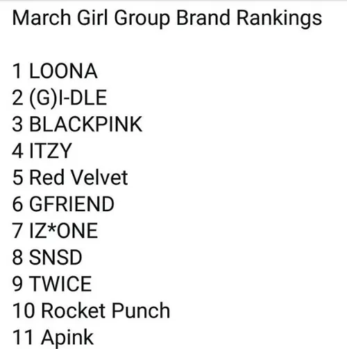 منتظرم کامبک بدین رتبتون بره بالا😑 apink gidle loona blac