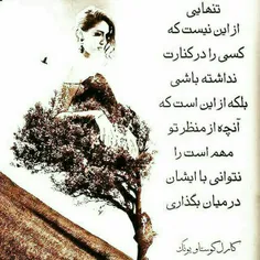 تنهایی از این نیست که کسی را در کنارت نداشته باشی، بلکه ا