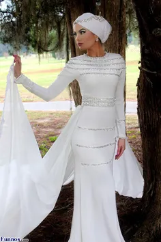 تصاویری از جدیدترین و زیباترین لباس عروس های اسلامی در هف
