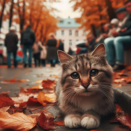 Alone cat on the street