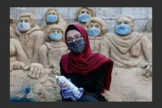 این دختر فلسطینی با #مجسمه‌های شنی حرف می‌زند «رانا الرمل