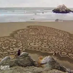 هنرنمایی بر روی ماسه‌های ساحل