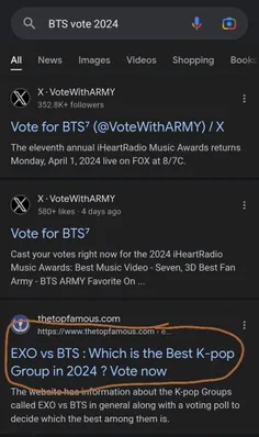 خب بچه ها برید توی گوگل سرچ کنید BTS vote 2024 ، و این سا