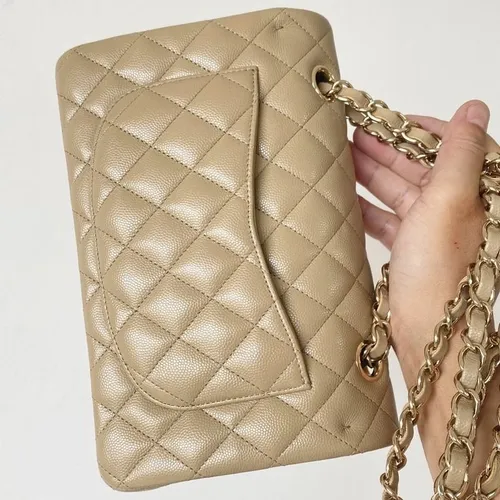 Chanel Petit sac main classique Beige Pour Femme , Sacs Femme 9.1in / 23cm