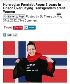 📌زن فمینیست نروژی بخاطر گفتن اینکه ترنس ها زن نیستند به س