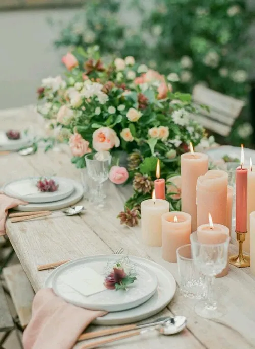خوشگل سازی میز غذا با استفاده از شمع