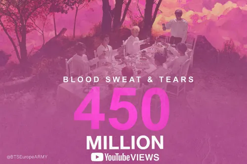 موزیک ویدیو Blood Sweat &Tear از مرز 450 میلیون بازدید عب