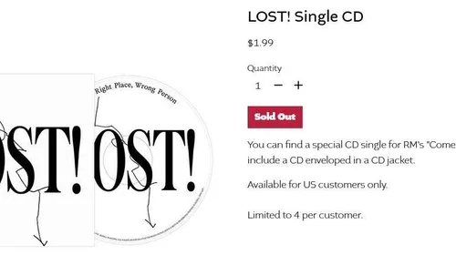 سینگل سى دی LOST! در فروشگاه های رسمی بی تی اس در آمریکا 