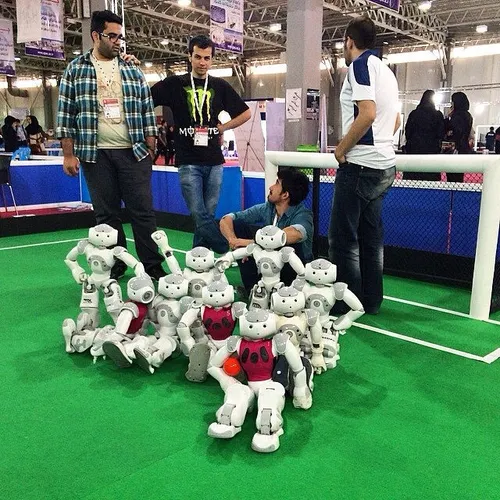 A robot team competing in the tenth RoboCup IranOpen 2015