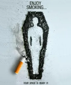 بنری خلاقانه درباره سیگار کشیدن