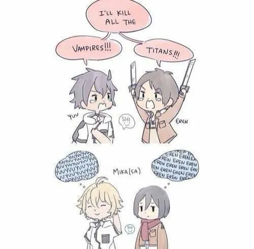 FUN💫 😸 ☺ aot ships🍁 seraph ships🍁 Eremika yuumika😆