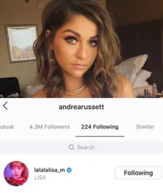 بازیگر آمریکایی andrea russett لیسا رو در اینستاگرام فالو