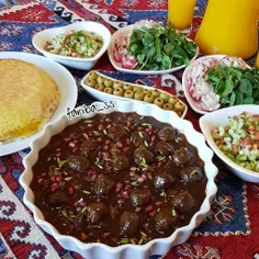 #کته_با_کوفته_قلقلی_با_سس_انار 🥘 😋