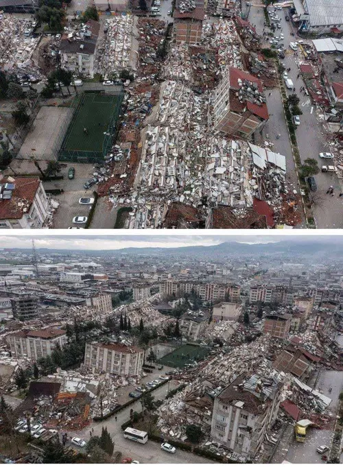 😔 تصاویری تلخ از حجم خرابی های زلزله ترکیه