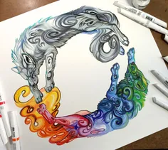 #bird #colorful #design #pretty #rainbow #tattoo