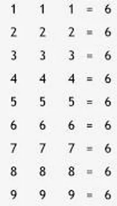 بین اعداد از علامت های ریاضی بذارید تا جواب بشه 6مثل+-/!(