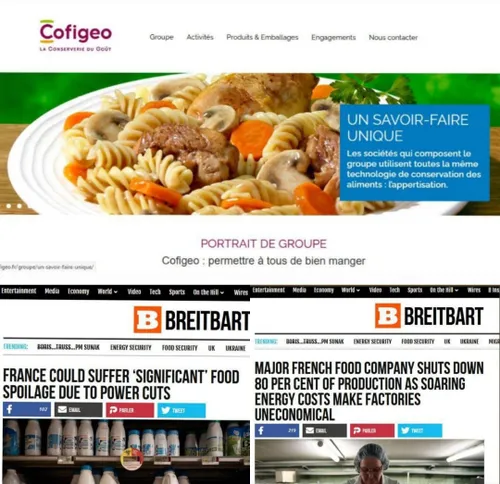 🔻 کمپانی بزرگ غذایی فرانسه به دلیل قبوض سرسام آور برق تعط