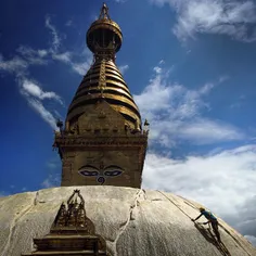 A Nepalese labour works on reconstruction the earthquake 