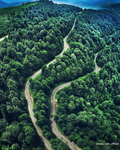 عکس فوق العاده زیبا از جاده دیلمان (جنگل لاریخانی) 😻💚