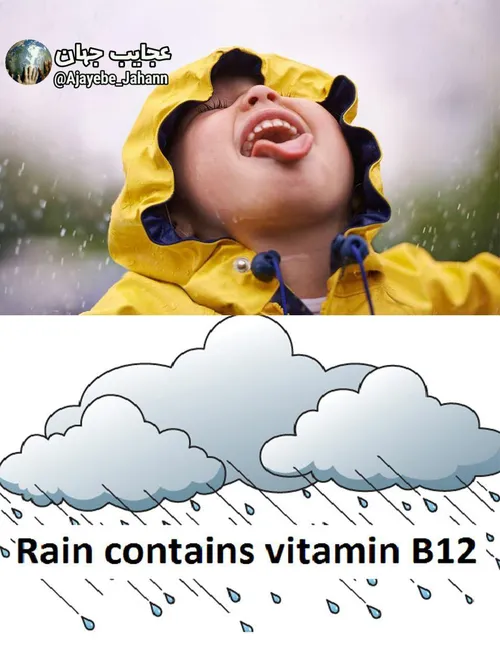 آب باران حاوی ویتامین سرخ یعنی B12 است.