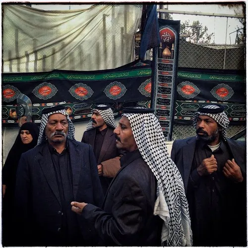 A group of Arab Pilgrims in Holy Shrine Bazaar, just near