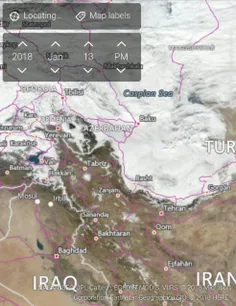 ♦ ️تصویری جالب از ابرهای بارش زا که درست روی مرز ایران مت