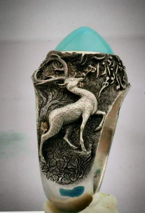 نفیس ترین انگشتر هنر معنوی جهان اثر"ضامن آهو" انگشتری هنر