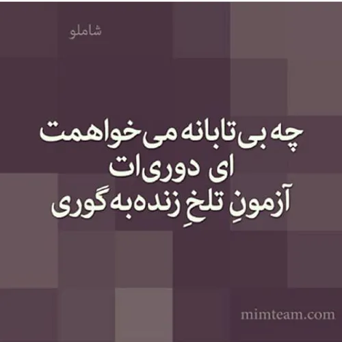 چه بی تابانه میخواهمت...