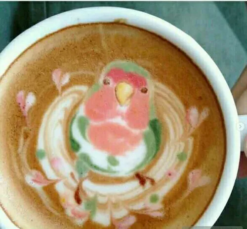 طرح های زیبای پرندگان بر روی فنجان قهوه