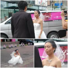 سال 2014 ، یه عروس آسیایی قبل از مراسم ، واسه اینکه ببینه