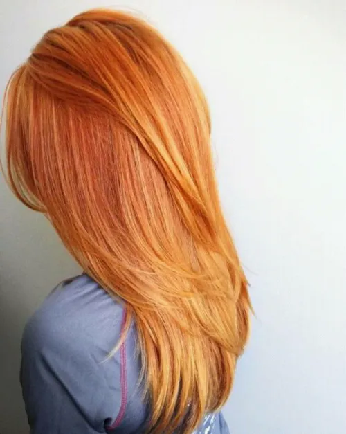 رنگ موی فانتزی نارنجی مد ایده
