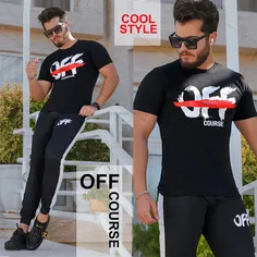 🔴ست تیشرت وشلوار مردانه مدل OFF Course (مشکی)