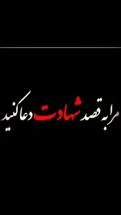 تنها مرا به قصد #شهادت دعا کنید ....