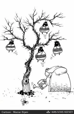 کاریکاتور «شجره ملعونه» توسط مازیار بیژنی   