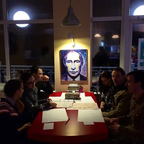 People get together in a cafe in Sevastopol, Crimea. Pict