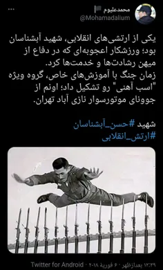 یکی از ارتشی‌های انقلابی، شهید آبشناسان بود؛ ورزشکار اعجو