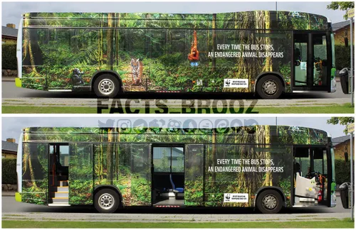 تبلیغ خلاقانه و جالب حفاظت از محیط زیست روی اتوبوس !