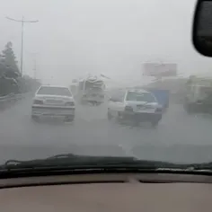 باران جاده سپاهان شهر اصفهان