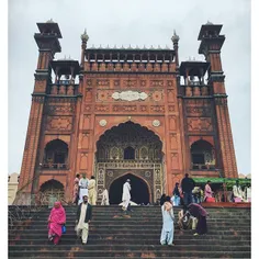 People visiting the Lahore Fort- one of the most famous t