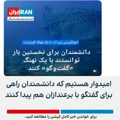 🔴امیدوار هستیم که دانشمندان راهی برای گفتگو با برعندازان 