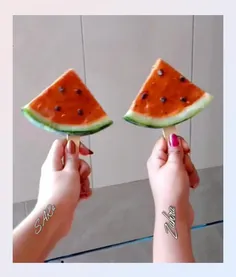 بادوستم بستنی هندونه ای پزیدیم😋🤭😍🍉