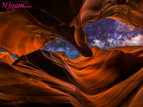 کهکشان راه شیری برفراز پارک ملی آنتلوپ کنیون آریزونا