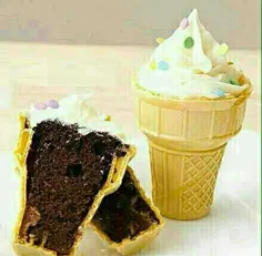 * کیک داخل نون بستنی؛