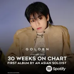 آلبوم GOLDEN جونگکوک با سپری کردن ۳۰ هفته در چارت هفتگی ت