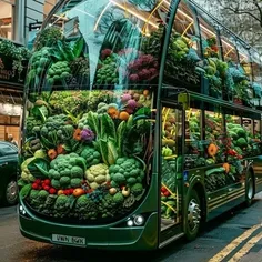خلاقیت منحصربفرد در طراحی اتوبوس با الهام از سبزیجات توسط