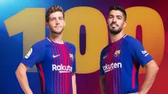 Luis Suárez and Sergi Roberto, 100 league games for FC Ba