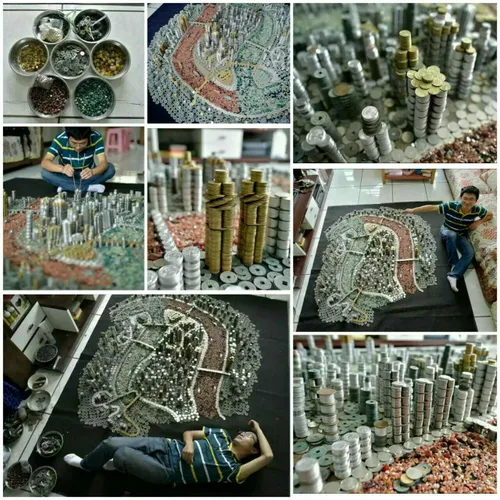 ساخت یک شهر با ۵۰ هزار سکه هنرمندی در چین با استفاده از ۵