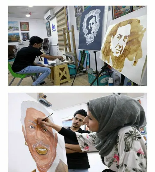 نقاشی ها حیرت انگیز هنرمند عراقی با قهوه