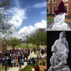 پرده برداری از مجسمه خیام در دانشگاه اوکلاهما امریکا
